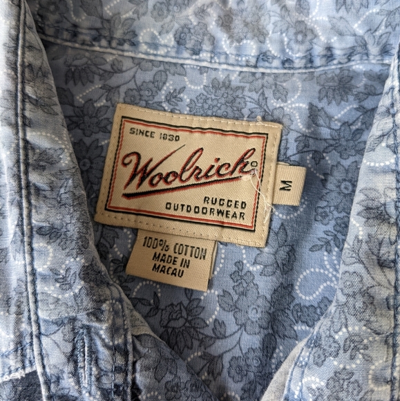 Woolrich Short Sleeve Button Down Shirt Floral Print Women's Size Medium - Picture 4 of 6